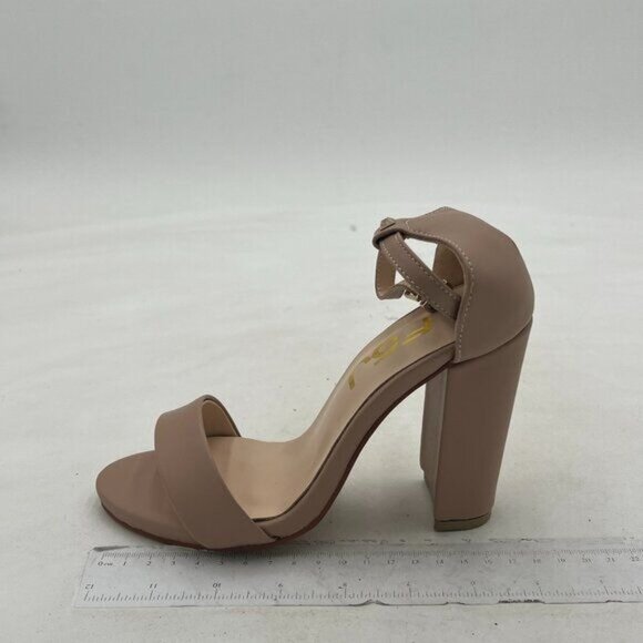 FSJ Women Classic Chunky High Heel Sandals Open Toe Ankle Strap Single Band - Picture 2 of 8
